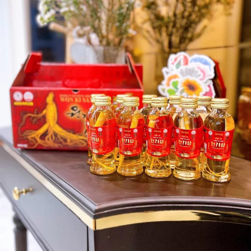 Product Introduction of ( Date luôn mới) Nước hồng sâm có củ WON KI SAM (10 Chai x 120ml) 1