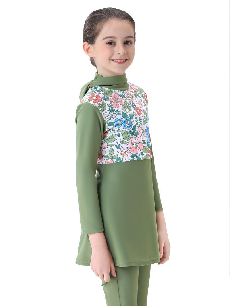 Product Introduction of Girls' Conservative Swimsuit: Burkini Beachwear for Kids 8