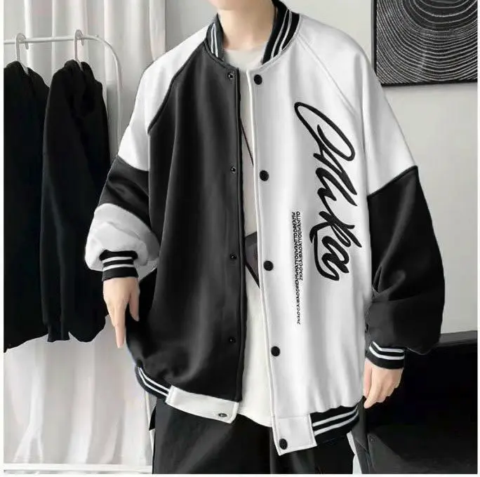 Áo Khoác Bomber Nam Nữ Họa Tiết In Chữ Chất Nỉ Mềm Mịn Phong Cách Hàn Quốc