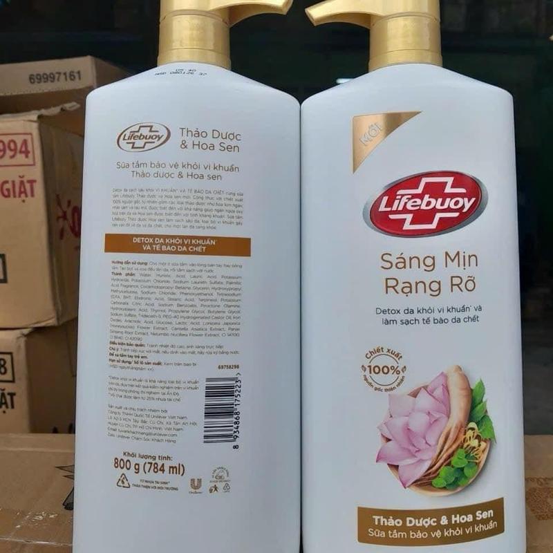 Sữa tắm Lifebuoy Thảo Dược & Hoa Sen 800g - Dưỡng Body Dưỡng Da Body thiên nhiên mới 4