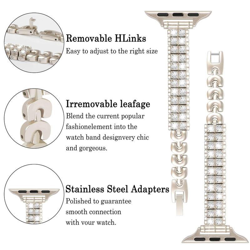 Rhinestone Decor Watch Band, Watch Band for Apple Watch, Smart Watch Accessories for Women & Men, Compatible with Apple Watch Series, Wearable 7