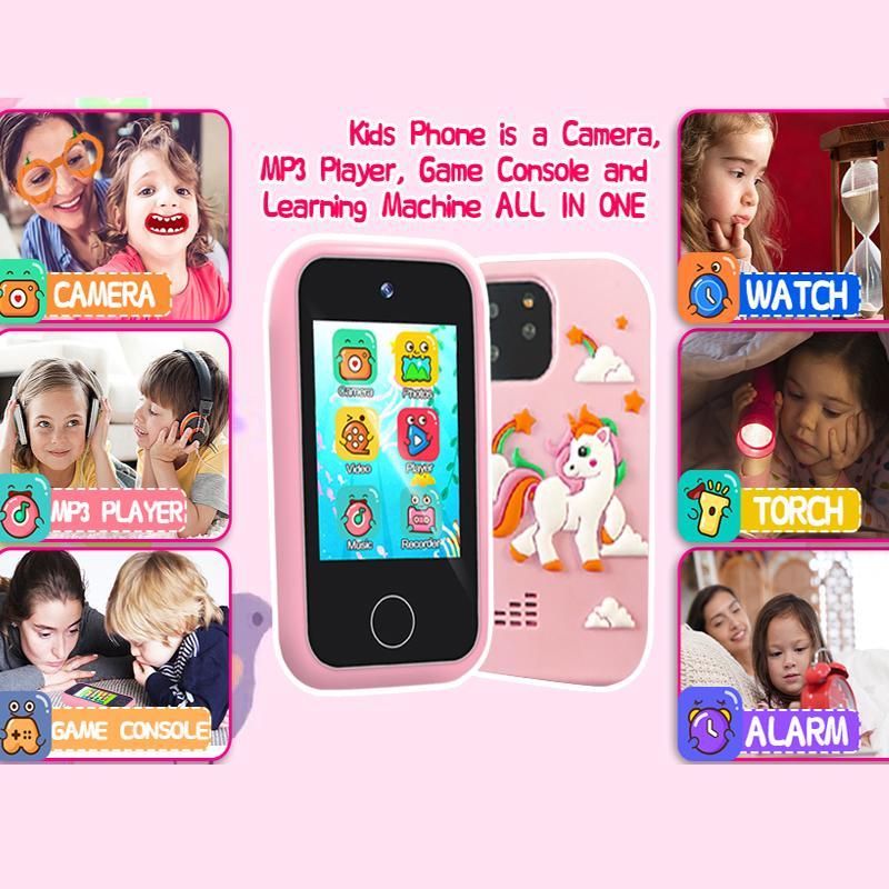 Product Introduction of Mini Smart Toy Phone, 1 Set Game Phone, Word Learning Education Companion Reader, Music Player, Camera Recording Video Game Mobile Watch, Alarm Clock 4