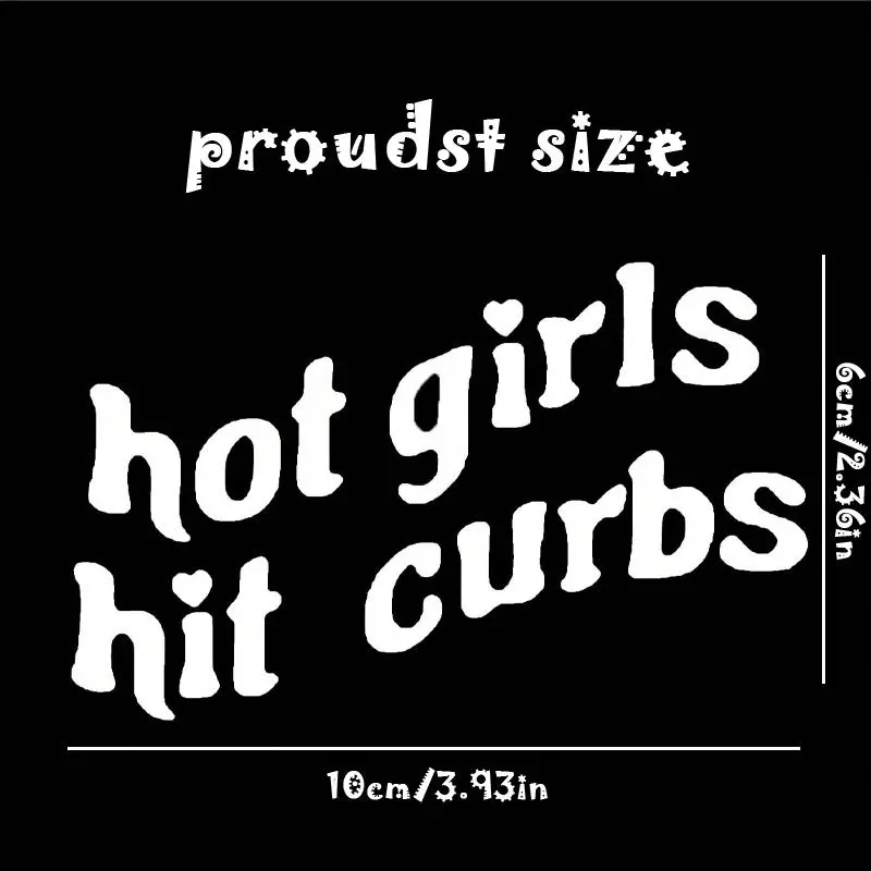 Car Hot Girl Hit Curbs Letter Pattern Sticker, 1 Count Cute Personality Decorative Car Mirror Sticker, Car Exterior Accessories 8