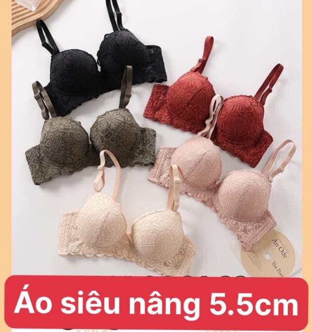 Combo 3 áo lót Nữ ren Thái không gọng  siêu nâng đẩy Y911 đệm dày 5,5cm - có lẻ 1 chiếc cho khách chọn màu Nhung Women Voi Sen