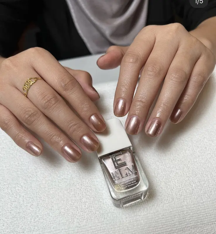 ELM BEAUTY - Nail Polish - Metallic Rose Gold 3