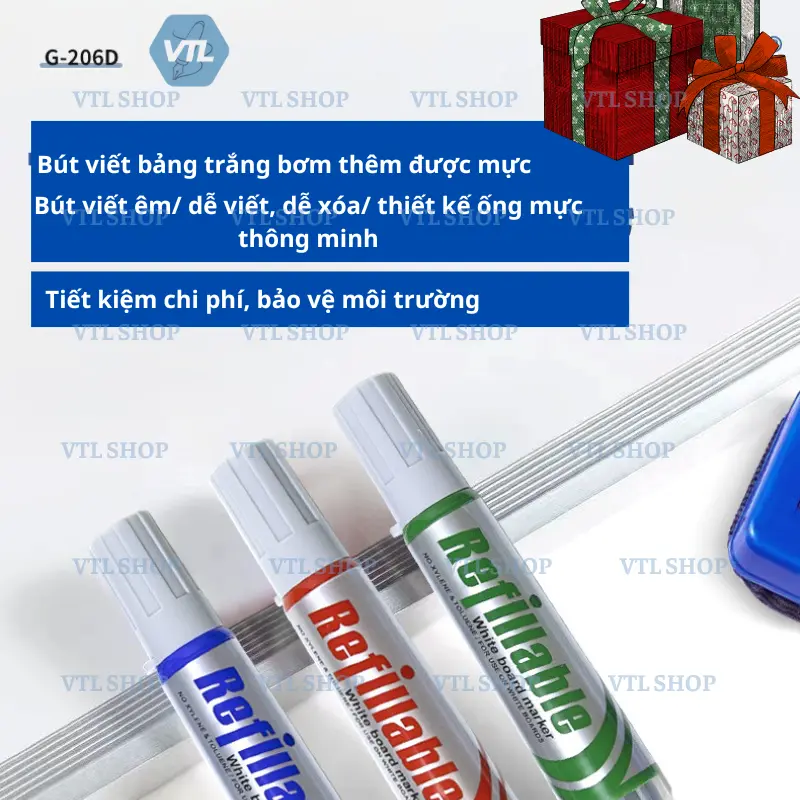 Bút lông viết bảng nhấn G206D - Bút lông viết bảng trắng xóa được dễ dàng - Bút viết bảng VTL Shop 6
