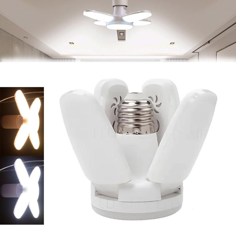 E27 Foldable LED Lamp Fan Shape 28W AC 85-265V LED Ceiling Light ...