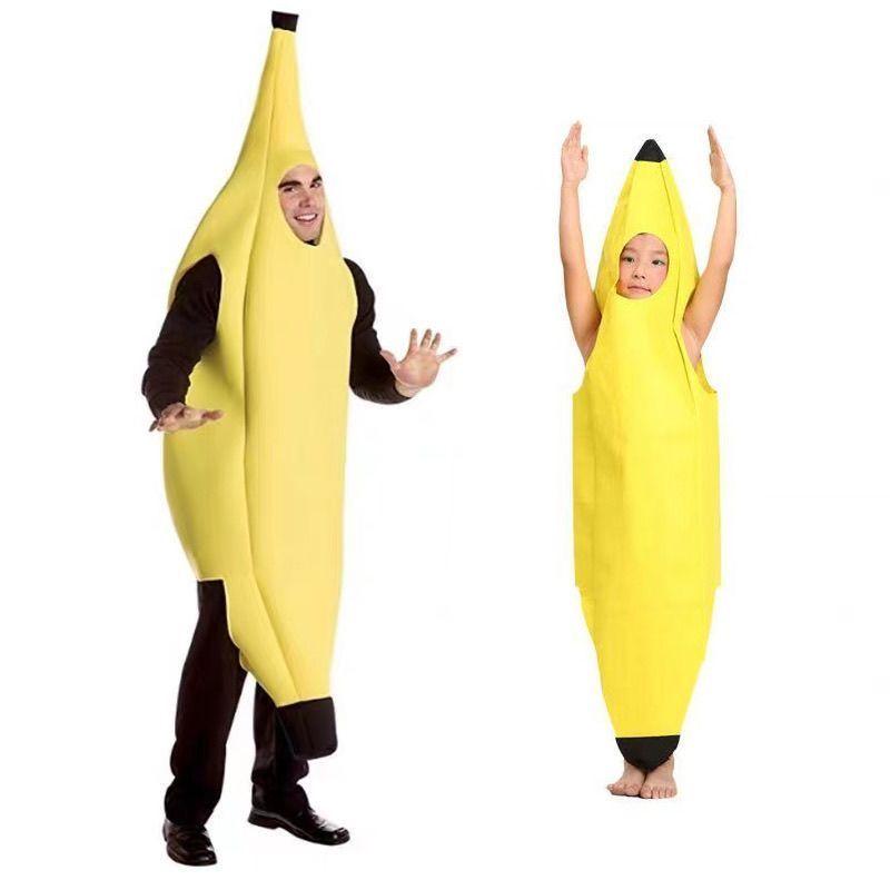 Quần áo chuối, Vui Nhộn Halloween của mọi người, Cosplay chuối lớn, Phong cách môi trường thân thiện, Thích hợp cho các buổi biểu diễn giữa cha mẹ và con cái, Quần áo 7