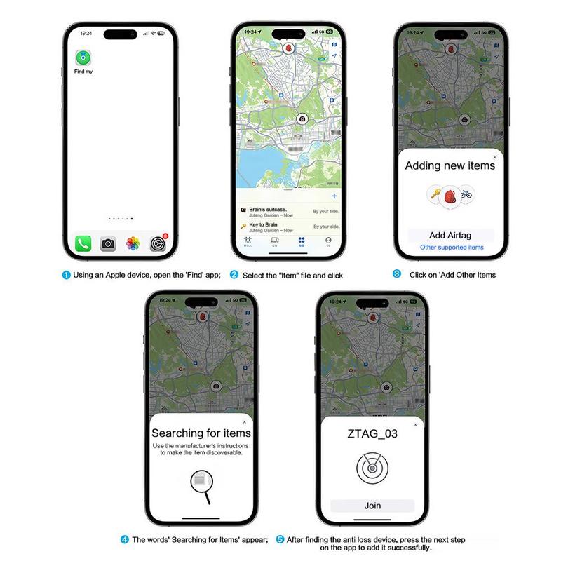 Smart GPS Tracker, 1/2/4 Counts Mini GPS Tracker, Bluetooth-compatible GPS Tracker for Earphone & Luggage, iOS Compatible GPS Tracker 7