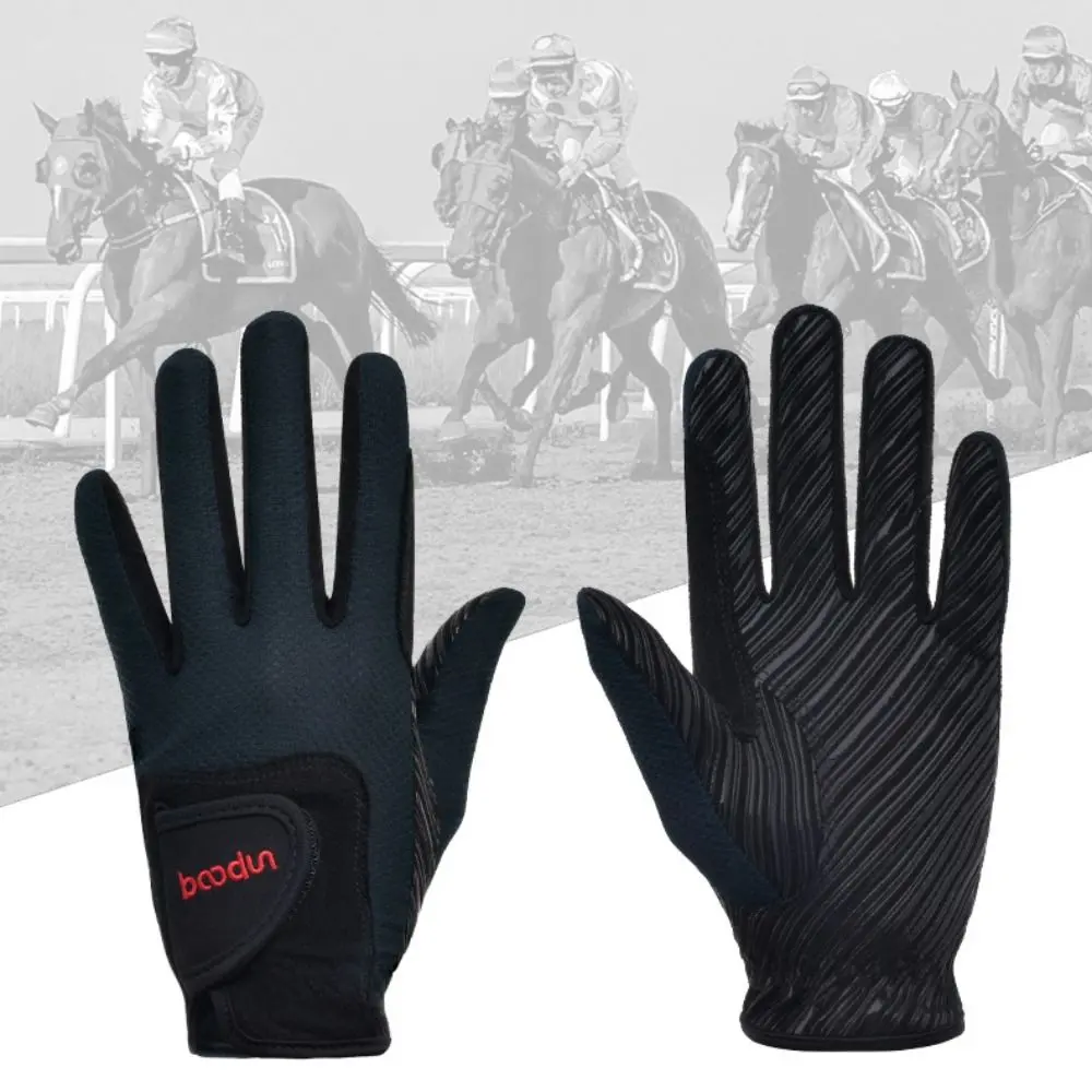 Fashion Suede Horse Riding Gloves Anti-slip Lightweight Equestrian Gloves Wear Resistant Comfortable Sports Riding Gloves Cycling Biking Running