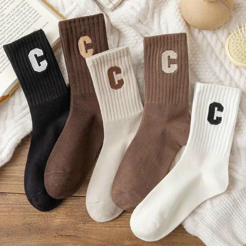 Product Introduction of (Túi Zip)Sét 10 Đôi Tất Chữ C Mẫu Cao Cổ Phong Cách Hàn Quốc Nữ Women Voi 10