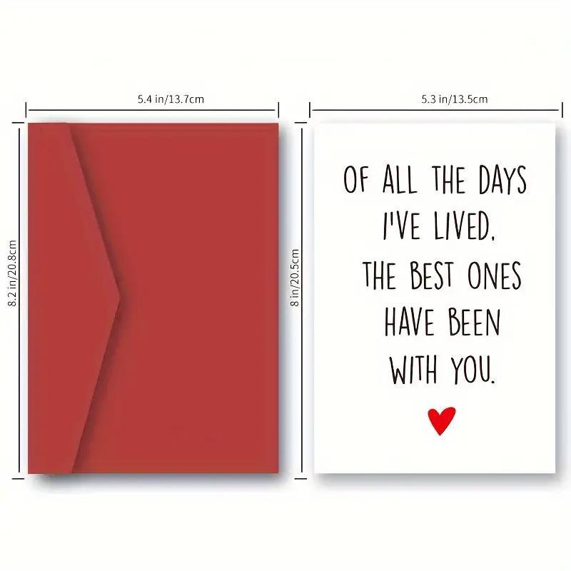 Romantic Anniversary Card with Envelope, 1 Count Wedding Anniversary Gift Card, Birthday Card, Greeting Card for Husband Him Boyfriend 4