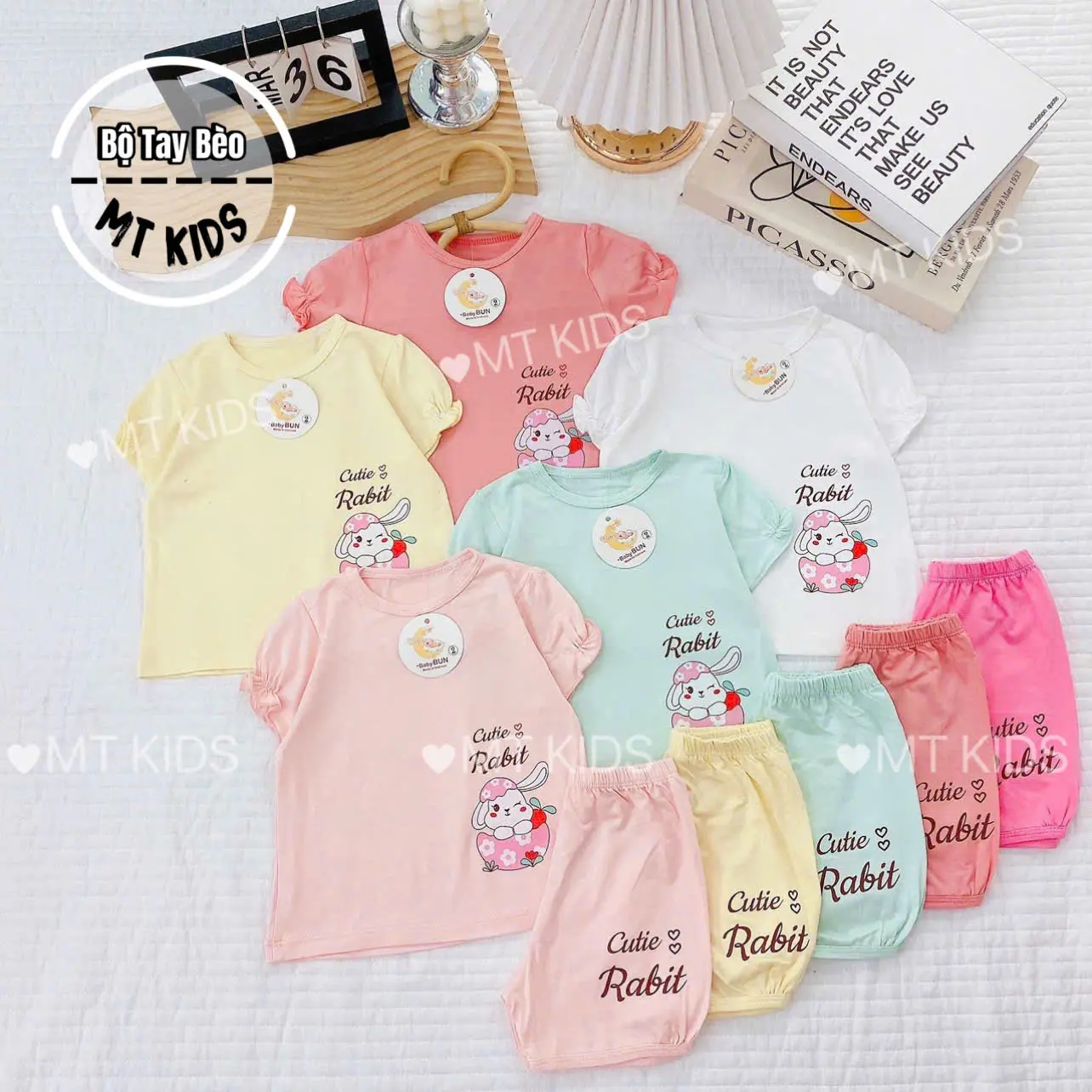 [ Hàng Đẹp] Bộ Cộc Bé Gái Bánh Bèo Size Từ 5 - 13Kg