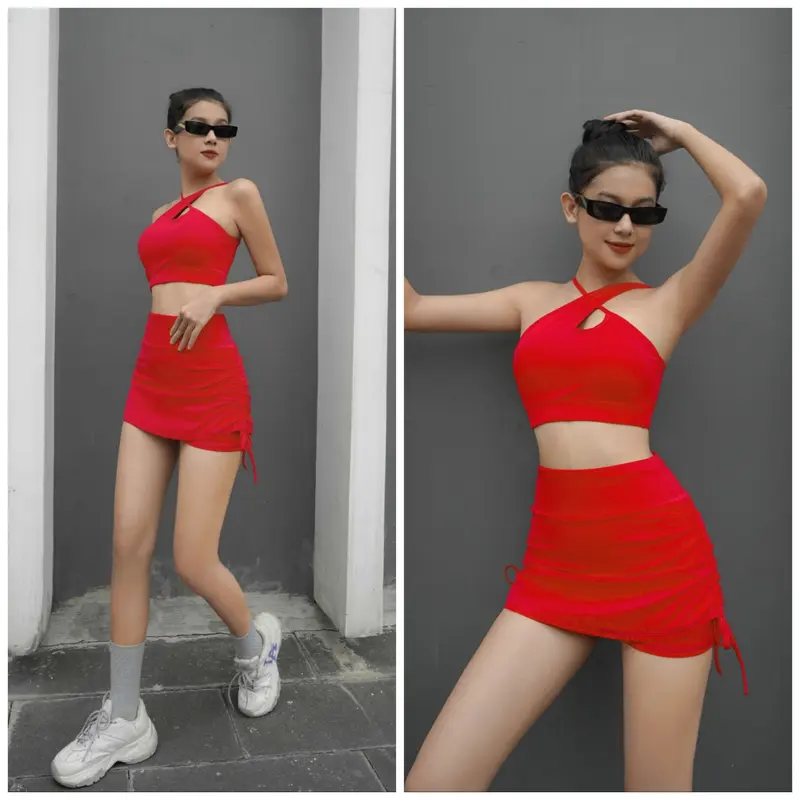 Váy Rút 2 Bên Cạp Bằng tập Zumba,Gym, Yoga, Aerobic, Shuffle Dance, thể dục nữ 0