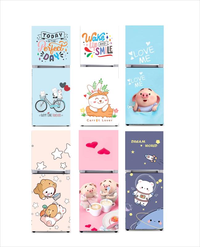 Decal dán tủ lạnh dễ thương miếng dán tủ lạnh hình dán cute chất liệu chống thấm nước Decor Decor Phòng
