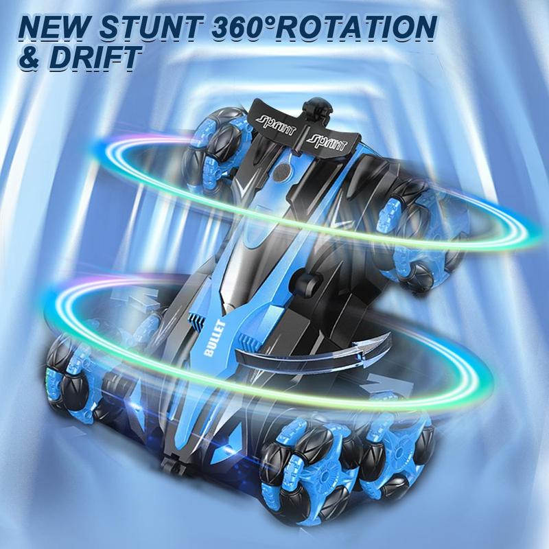 Spray Drift 360 Degree Spin Stunt Rc Car, 2.4GHZ Watch Sensor Dual Remote Control 6 Wheel Stunt Car, Rechargeable Toy Car with Lights and Music, Holiday Gift, Christmas Gift, Santa Presents, Secret Santa Funny Gift 3