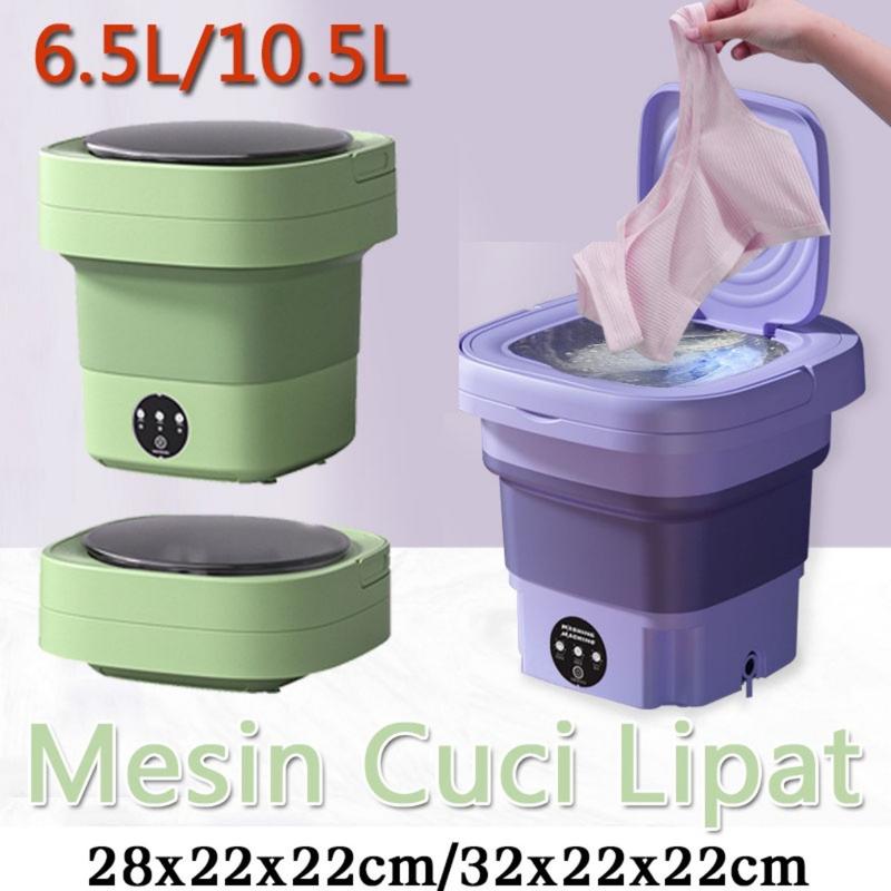 Mesin Cuci Lipat Mini Portabel / Mesin Cuci Lipat Otomatis 10.5L / Pengering Sterilisasi Cahaya Biru / Mesin Cuci & Kering All-in-One 0