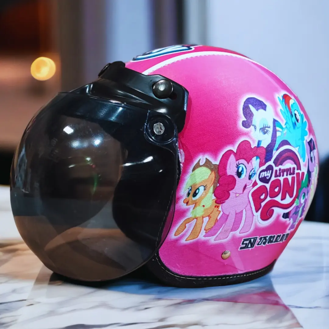 Helm Bogo Anak Usia 2-6 Tahun Retro SNI Karakter Little Pony Kaca Cembung Helmet Motorcycle Sepeda
