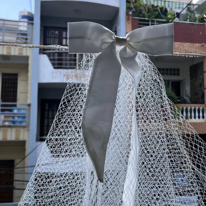 Voan lưới đính nơ ngắn 45 cm dành cho cô dâu 2023 Giangpkc  {{store}} 7