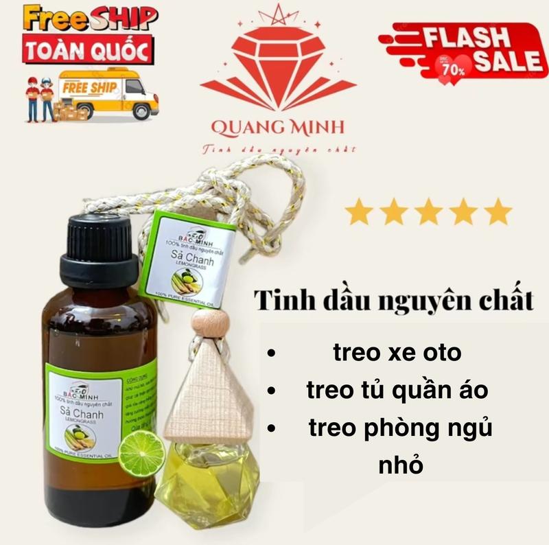 Tinh dầu treo xe oto chanh sả , hương dứa , hương quế 50ml thanh lọc không khí , khử mùi hôi ( combo gồm 1 lọ 50ml và 1 treo xe ) Dầu Thơm Phòng Dầu Thơm