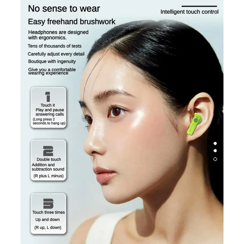 Tai Nghe Bluetooth, Màn Hình Kỹ Thuật Số LED, Nút Tai Trong Tai Phổ Biến E90, Màn Hình Kỹ Thuật Số Trong Suốt, Tai Nghe Bluetooth TWS Thích Hợp Cho Chơi Game, Tai Nghe Độ Trễ Thấp 5