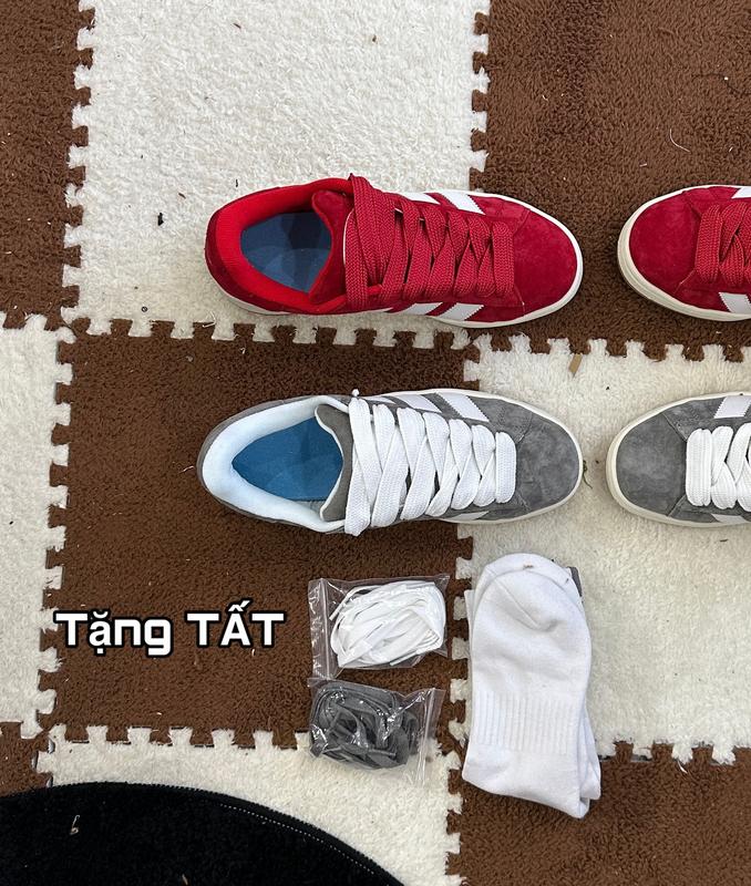 giày thể thao DA LỘN đơn giản ĐỎ , XÁM , nam và nữ , TẶNG kèm tất 0