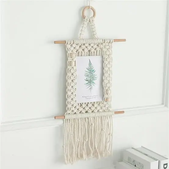 Macrame figura aesthetic / Tempat poto viral / Bingkai poto kekinian Dipasang di Dinding Modern 1
