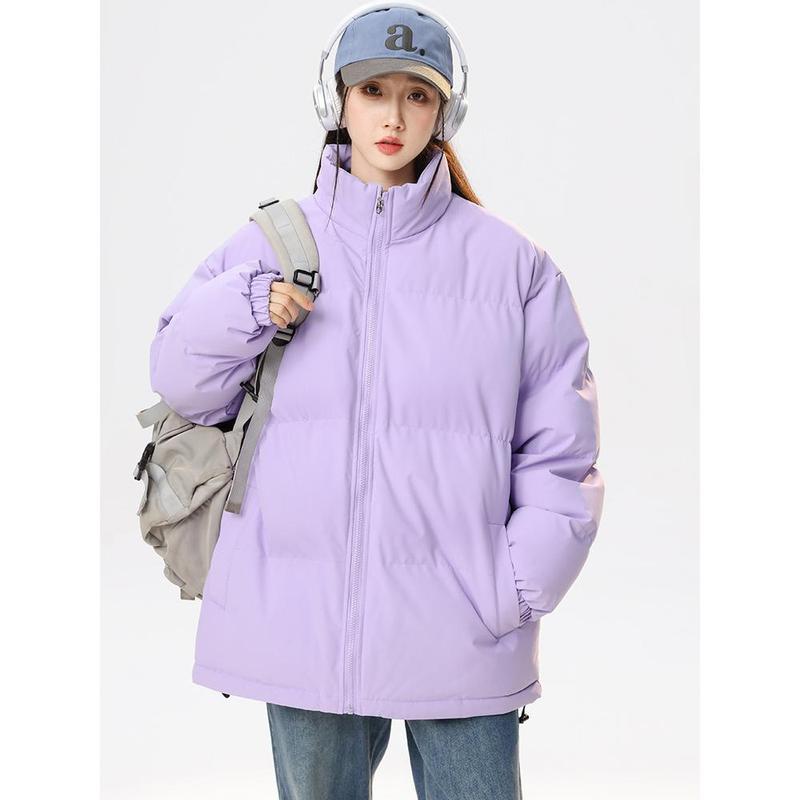 Quần Áo Cotton Mùa Đông, Màu Trơn Dày Dặn, Ấm Áp, Áo Khoác Độn Bông Lông Vũ, Áo Khoác Cặp Đôi, Áo Khoác Nữ, Hàng Mới Về Năm 2025 4