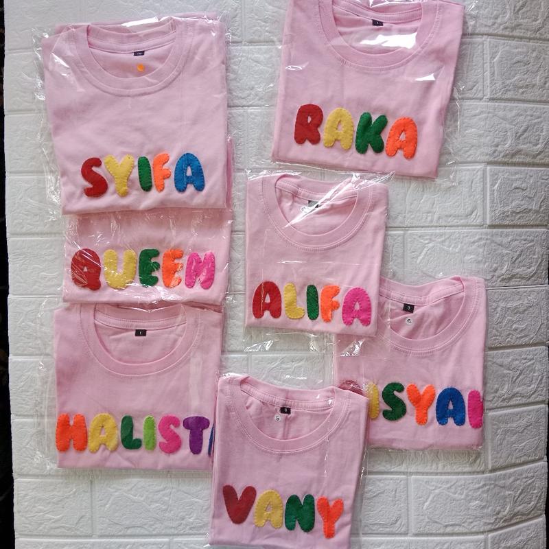 Product Introduction of kaos nama anak bahan Katun kombad adem untuk anak laki-laki dan perempuan usia 0-13 tahun lengan pendek 9