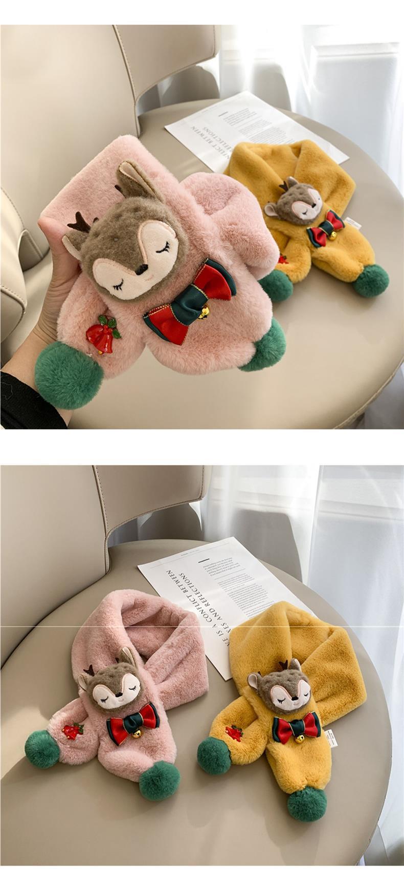 Product Introduction of Christmas Day New Year Gift Children's Plush Scarf Autumn and Winter Thickened Boy and Girl Baby Scarf Warm and Cute 8