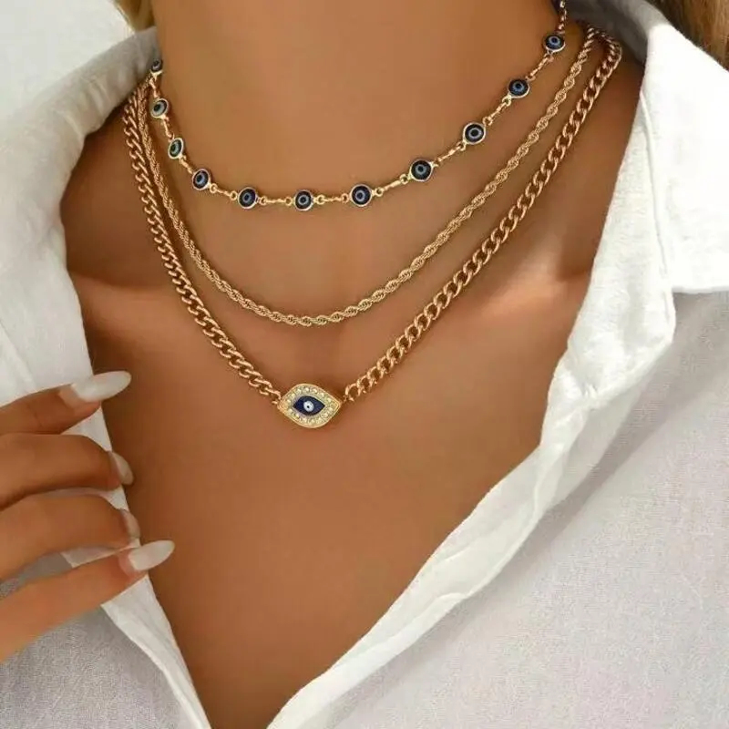Accessories Devil's Eye Necklace Women's Fashion Light Luxury Niche Personality High End Neckland Plain Chain