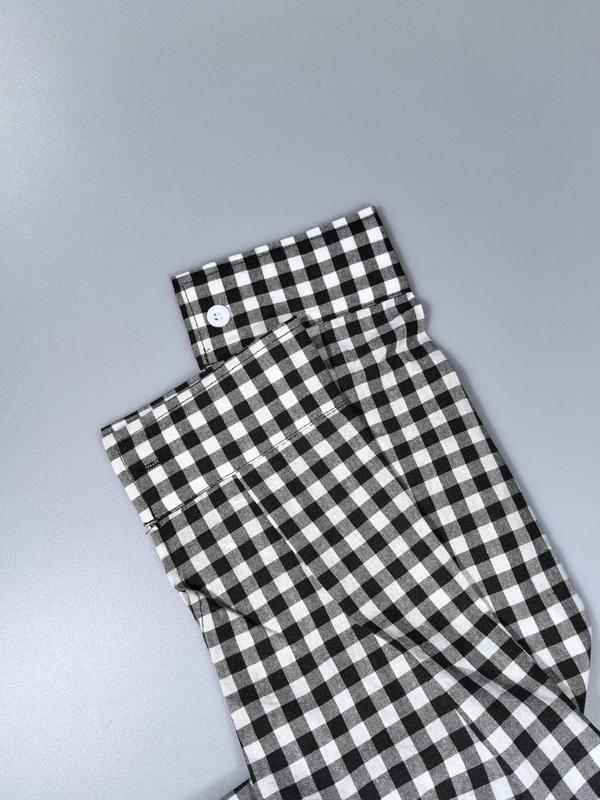 Women's Plaid Print Button Front Ruffle Hem Dress, Elegant Fashion Casual Long Sleeve Dress for Daily Outdoor Wear, Women Dress for All Seasons 6