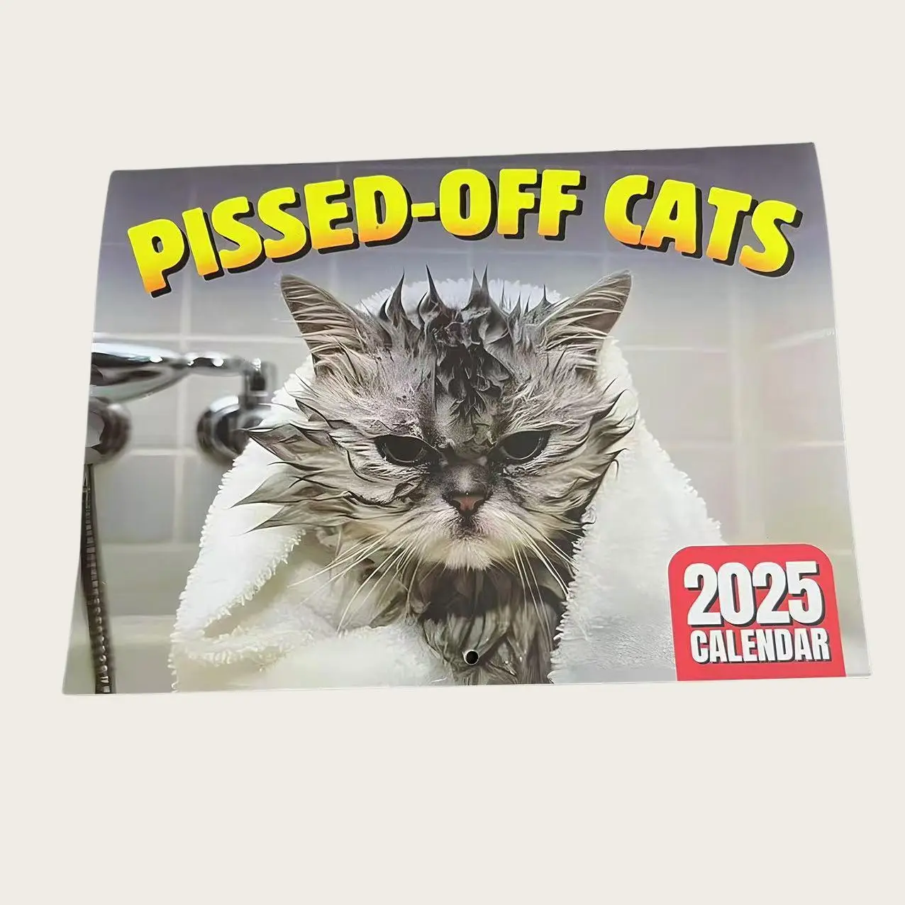 Angry Cat Pattern Wall Calendar, 1 Count Creative Design Monthly Calendar, Desktop Calendar for Home & Office Decoration