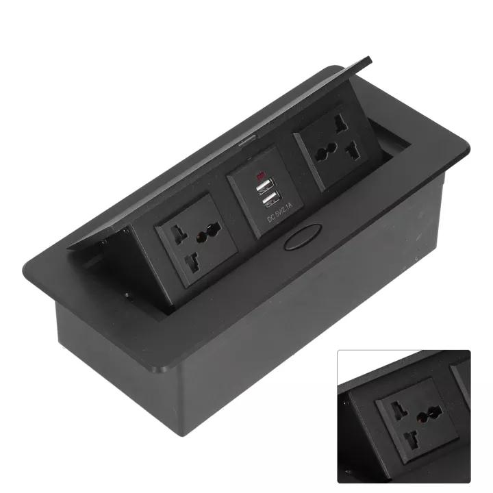 Desktop Socket Table Outlet Socket With USB Charging Pop Up BLACK（Aluminum Alloy Cover） 4