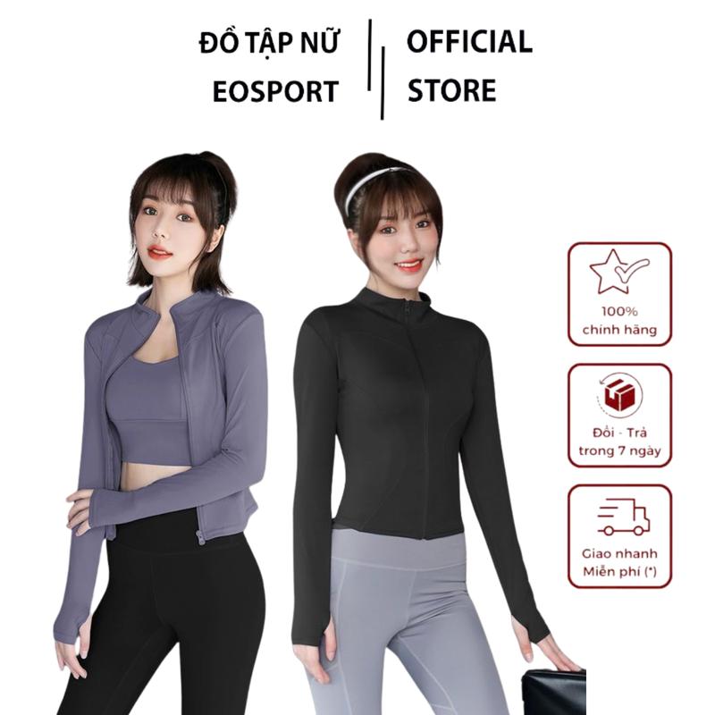 Áo khoác nữ thể thao tay dài Louro AKL12, chất liệu co giãn 4 chiều, phù hợp tập gym, yoga, zumba ( Áo khoác k mũ AK02)