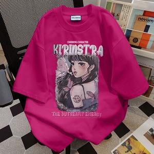 HP-220g dopamine women's T-shirt creative style DIY anime girl printing 100% cotton shirt anime cartoon men and women home large size short sleeve student clothing （Shipped within 24 hours).S-XXXLSize Comfortable Women's Clothing