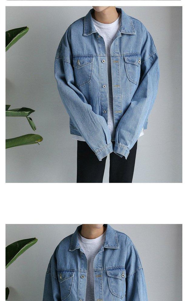 Product Introduction of Áo Khoác Denim, Trang Phục Bảo Hộ Lao Động Mùa Xuân, Dành Cho Nam Giới, Phong Cách Hàn Quốc, Hợp Xu hướng, Dáng Rộng Vừa Vặn, Thích Hợp Cho Mùa Xuân Và Mùa Thu, Ngoại Cỡ, Ins Hợp Xu hướng, Áo Mặc Trên 11