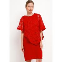 Gambar Wisteria Lace Dress In Red Bulat Casual - L dari Sophistix Store Kota Tangerang Selatan 1 Tokopedia