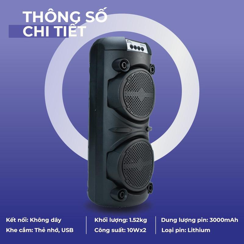   GRK  LOA BLUETOOTH ZQS-6223 Loa karaoke công suất lớn phù họp ca hát gia đình hoặc nhóm thiết kế ngoại hình mạnh mẽ tích hợp đèn 