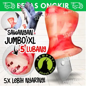 SEMPATI Sawangan Merpati Single Fiber 5 Lubang Cat Marbel Mainan Hatong Hotang Peluit Pluit Suara Nyaring Melengking Latih Burung Dara