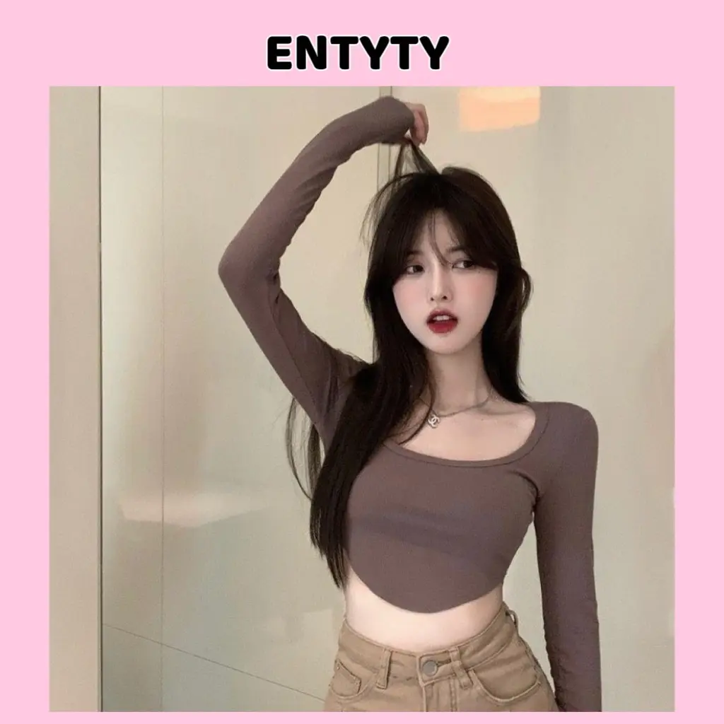 Áo croptop Tay Dài Vạt Bầu Cổ U A3 | BigBuy360 - bigbuy360.vn Áo croptop Tay Dài Vạt Bầu Cổ U A3 | BigBuy360 - bigbuy360.vn