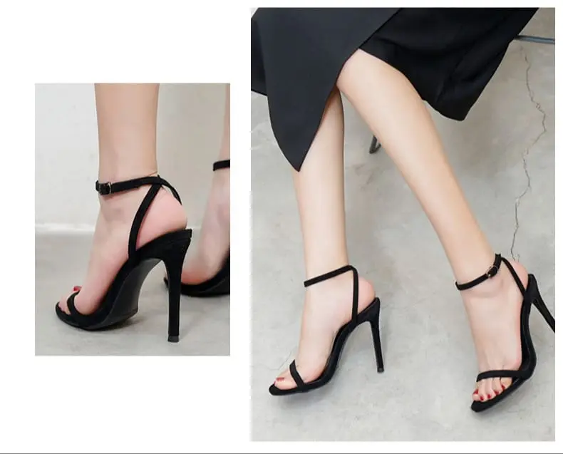 high heels silky bisa cod Hak Sangat Tinggi (di atas 8 cm) wanita sandal Sendal 5