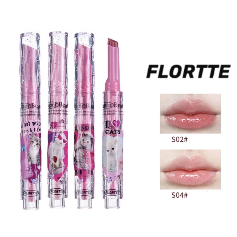 FLORTTE Fine Sparkling Lipstick I Am Super Beauty Melting Balm Solid Lip Honey Mirror Gloss Lip Glaze Kawaii Makeup Cosmetics Glossy
