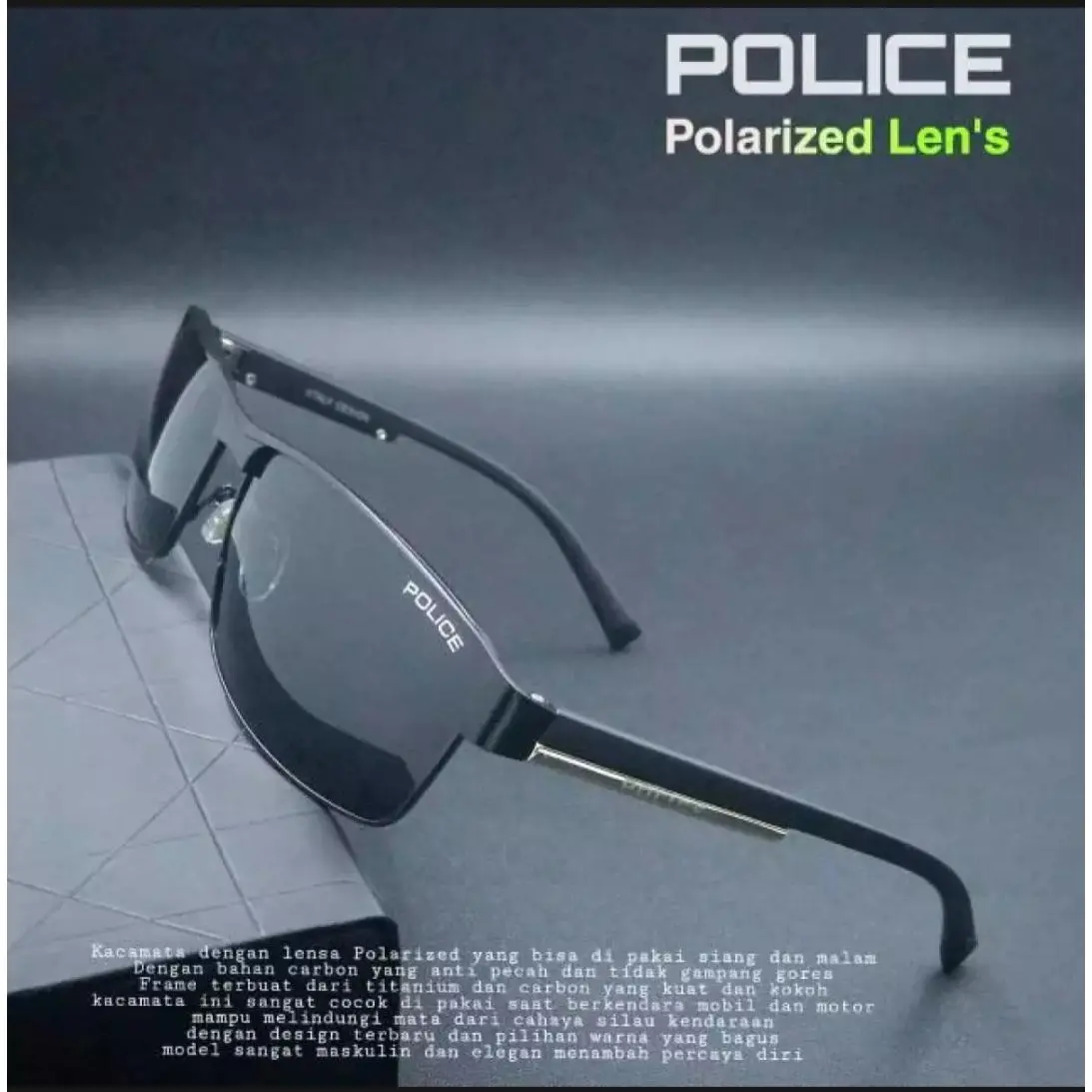 PALING MURAH!! kacamata Police fashion pria 24 sunglass polarize Fullset Cleaner Murah / Elegan / Miliki Sekarang