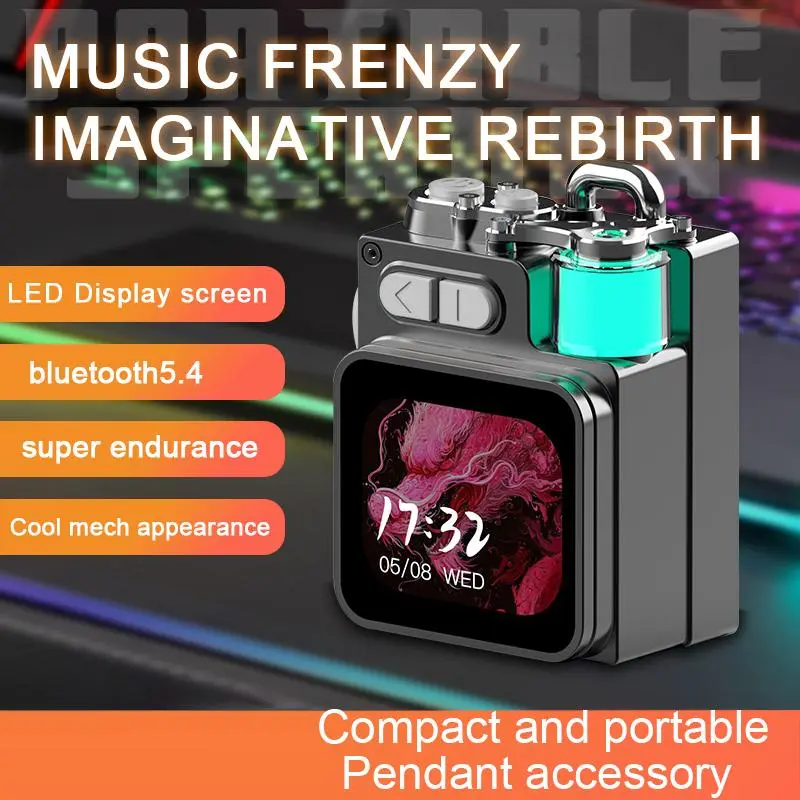 Mini BT Speaker, 1 Count USB Rechargeable Speaker with Touch Control LCD Screen, Portable Speaker for Smartphone, Tablet, Laptop, PC 5