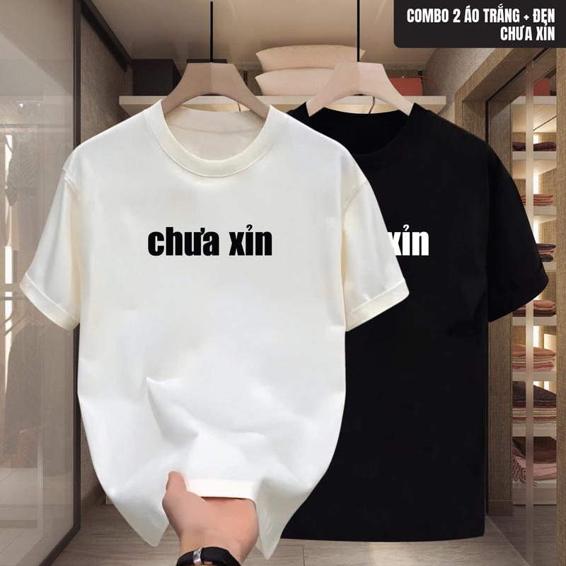  Áo thun cổ tròn mẫu CHƯA XỈN Nam Nữ in vẻ đẹp Việt Nam vải xịn 4 chiều co giã Menswear 