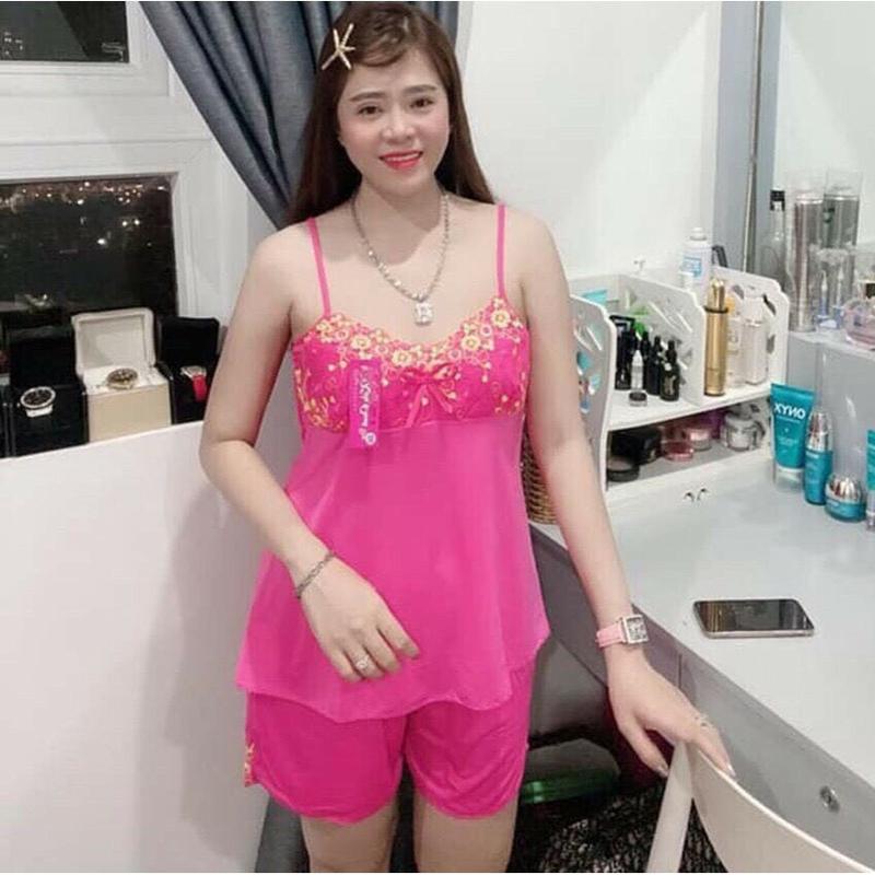  Đồ Bộ Nữ Bộ Dây Nhuyễn Đùi Thun Lạnh Phối Ren Co Giãn 4 Chiều Mặc Nhà Siêu Mát Áo Quần 