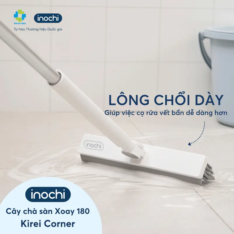 Cây Chà Sàn Kirei Xoay 180 Độ (Corner) & Nghiêng 45 Độ (Easy) - Vệ Sinh Tận Góc, Tiện Lợi, Sạch Bóng 4