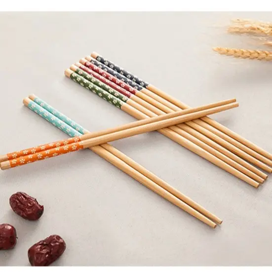 Sumpit Kayu Motif Bunga / Sumpit Kayu / Sumpit Kayu Bambu Motif Hiasan Bunga / Sumpit Makan Food Grade Plastik 7