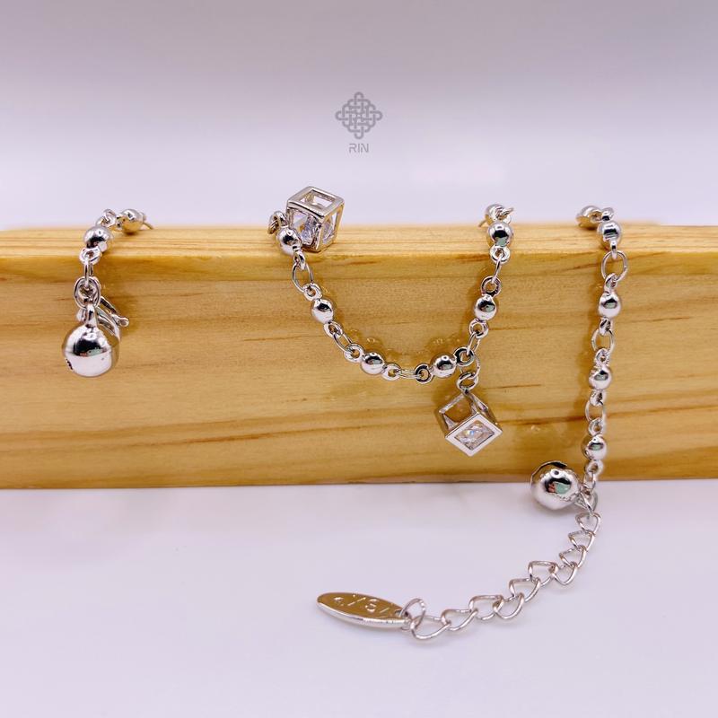 Product Introduction of Lắc chân titan lục lạc, Vòng chân titan có chuông đính đá, Không phai màu không rỉ sét, trangsucmoiluatuoi.RIN 0